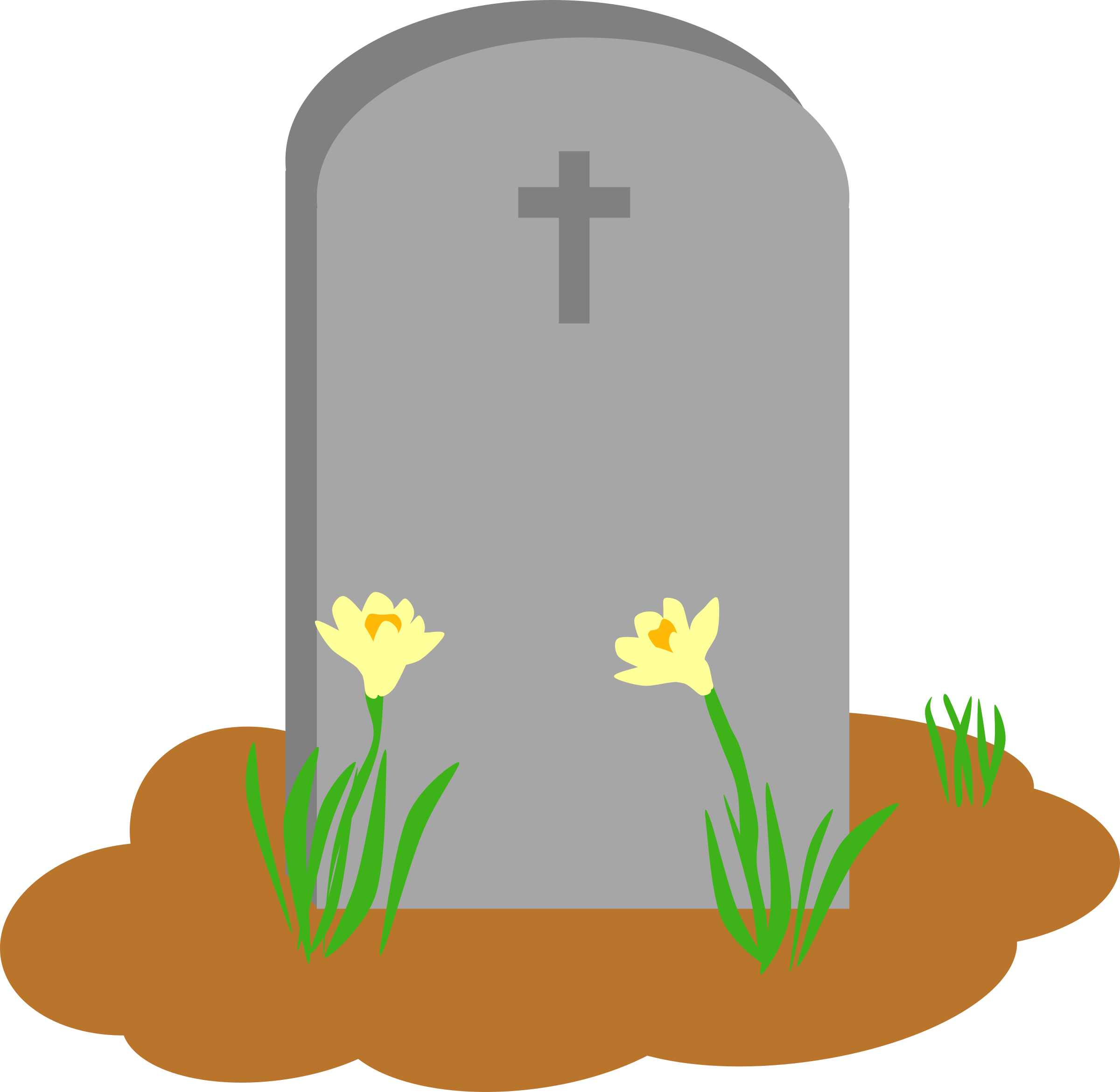 Gravesite In Spring Icons Png - Grave Vector (2400x2338)