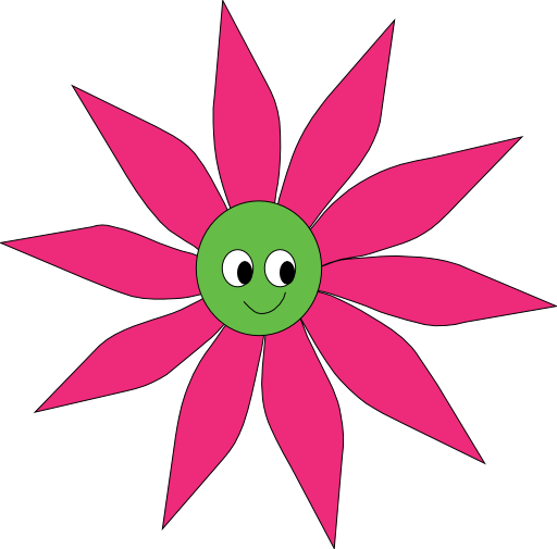 Pink Green Sun Flower - Vector Graphics (512x505)