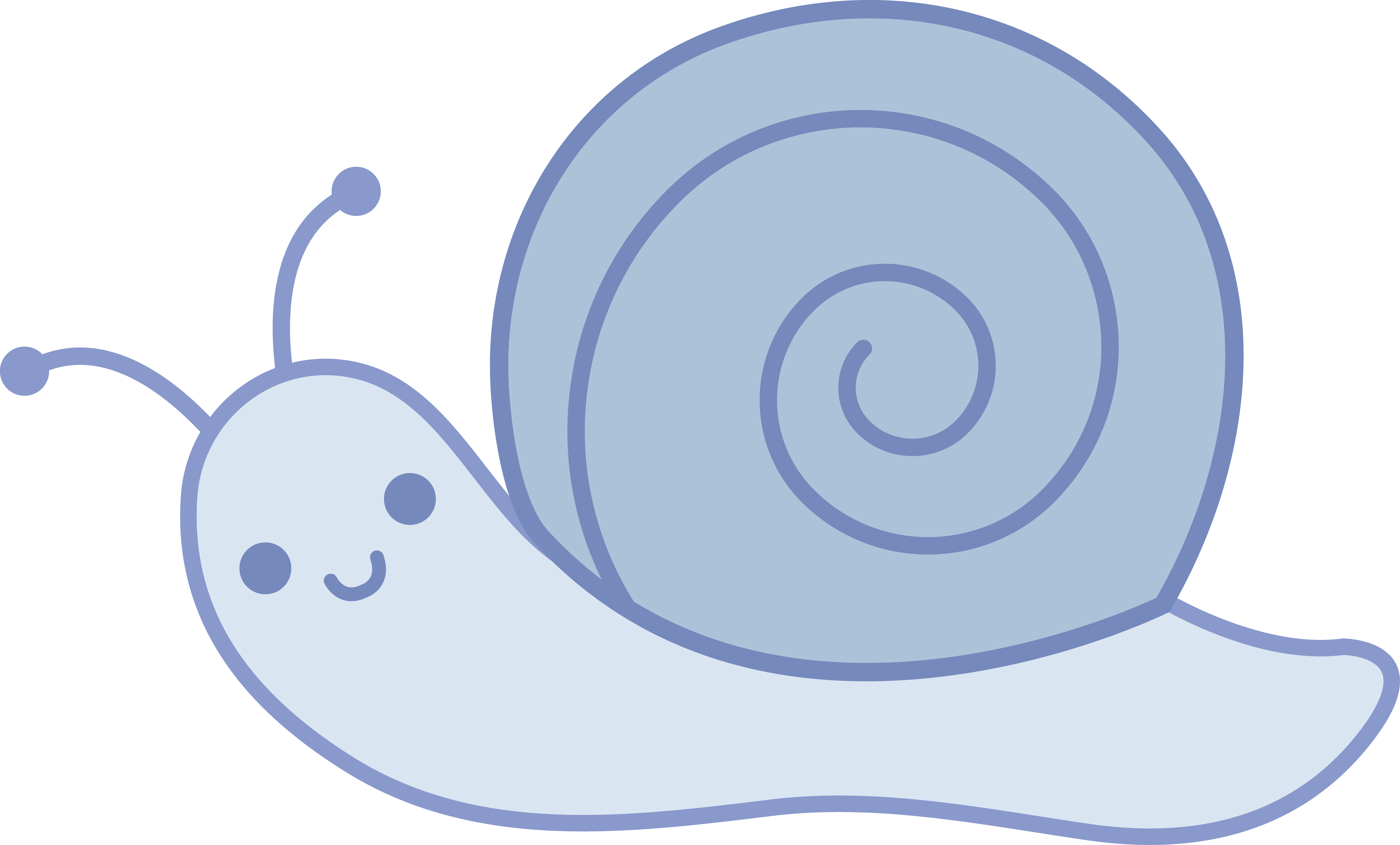 Mollusc Clipart Cute Cartoon Pencil And In Color Mollusc - Snail Cartoon Black And White (6362x3840)
