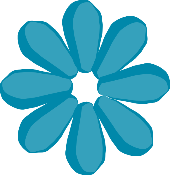 Blue Flower Clipart Stems Clipart - Flower Clip Art (582x599)