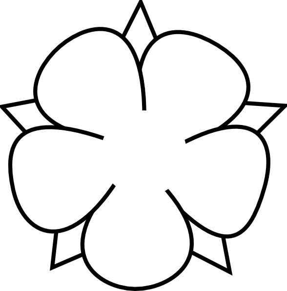 How To Set Use Ornamental Flower Outline Svg Vector - Flower Clipart Black And White (588x596)