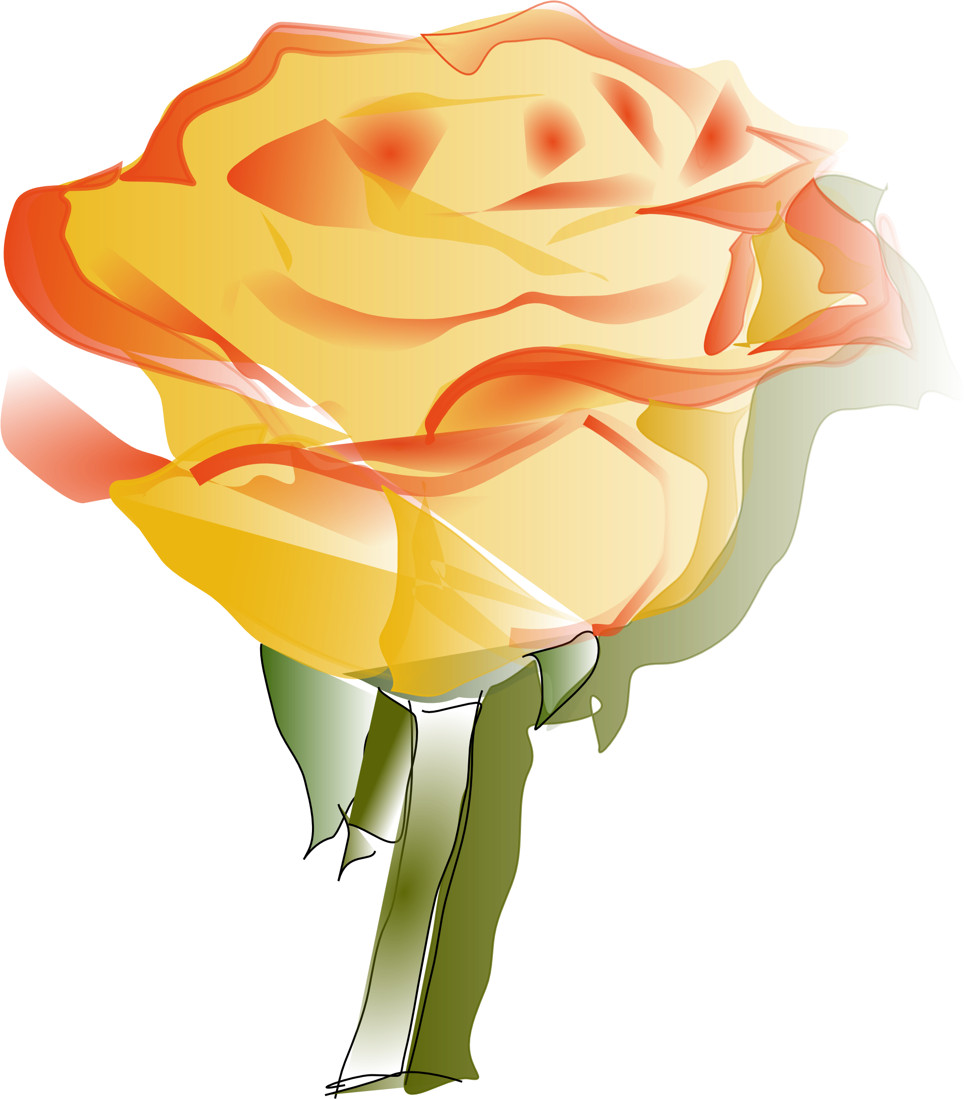 Yellow Rose Clip Art Free - Yellow Rose Tattoo Designs (1969x2230)