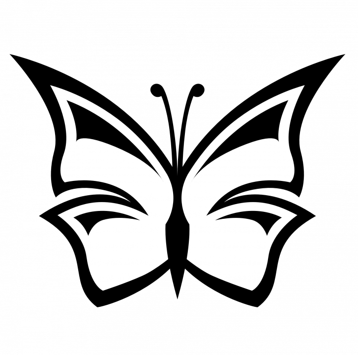 Butterfly Images Black And White Clip Art Clipart Library - Outline Pics Of Butterfly (728x722)