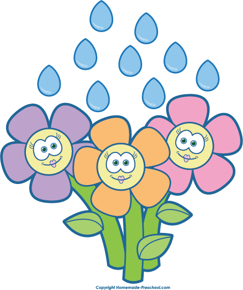 Rain And Flowers Clipart - Rain And Flowers Clipart (477x569)