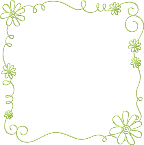 Jss Denimanddaisies Embroidered Százszorszép Határon - Green Flowers Border Clipart (498x500)