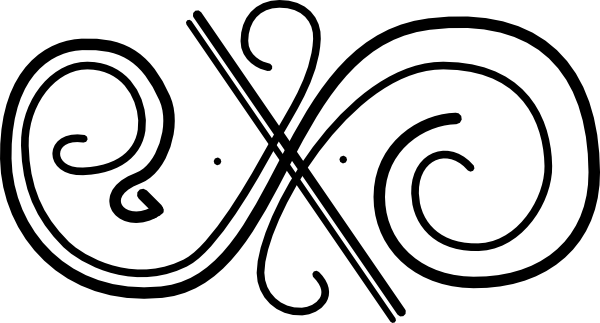 Black And White Floral Design Clip Art - Small Black And White Design (600x323)