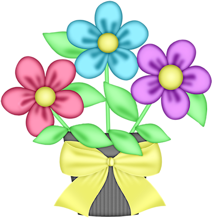 Flowers - Macetero Con Flores Animado (479x500)