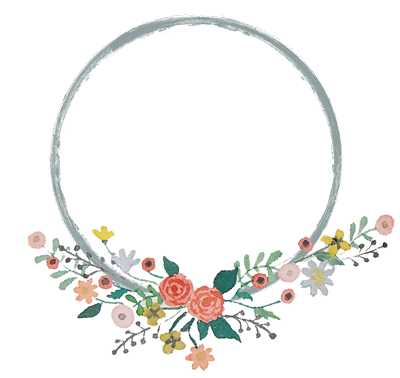 Tumblr Watercolor Wreath Floral Frame Clip Art - Flower Semi Circle Border (400x378)