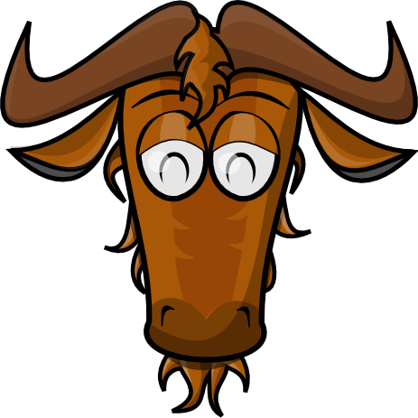 Wildebeest Clipart Cartoon - Wildebeest Head Clipart (463x463)