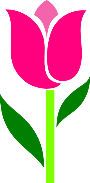 Prissy Inspiration Tulip Clipart Free Pink Leaves Askew - Tulip Graphic (294x596)