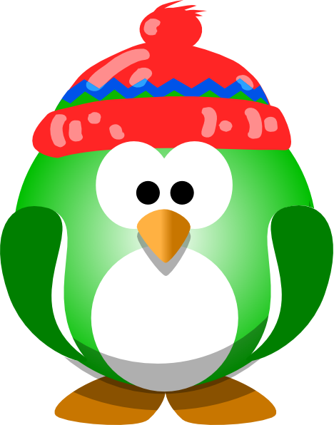 Green Penguin With Hat Clip Art - Add Lazy Eye Patches To Funny Penguins: Amblyopia (lazy (468x596)