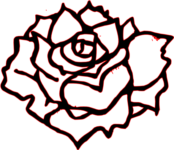 This Free Clip Arts Design Of Dark Rose - Flowers Black And White Clipart Roses (600x504)