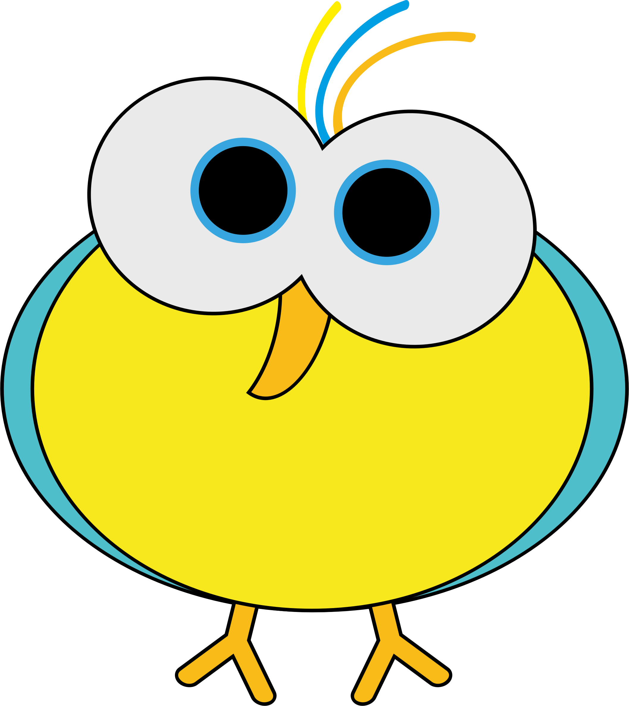 Bird Cliparts 19, Buy Clip Art - Cute Yellow Bird Animation Illustration Large Tote (2114x2372)