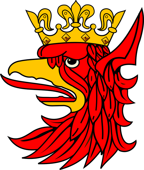 Red Bird Clipart 27, - Eagle With A Crown (607x720)