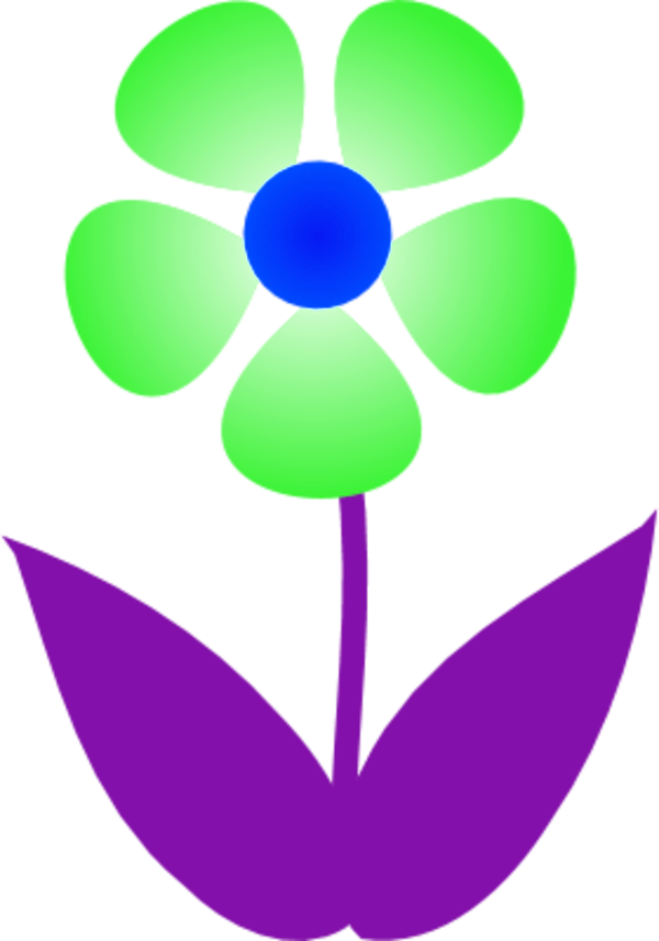 Flower Simple And Colorful With Two Leaves - Flower (600x857)