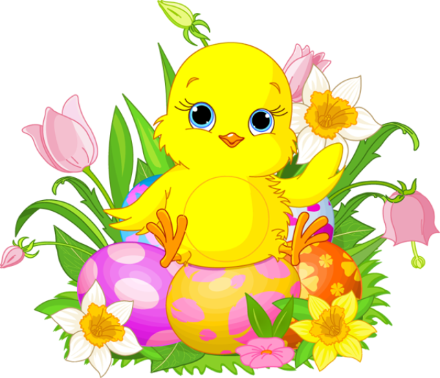 Clip Art Of An Easter Chick &169 Dixie Allan - Easter Chickens Clip Art (640x550)