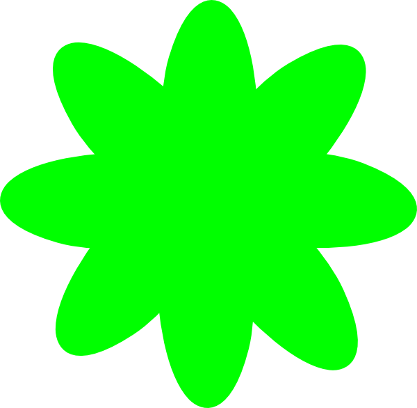 Green Flower Clipart (600x586)
