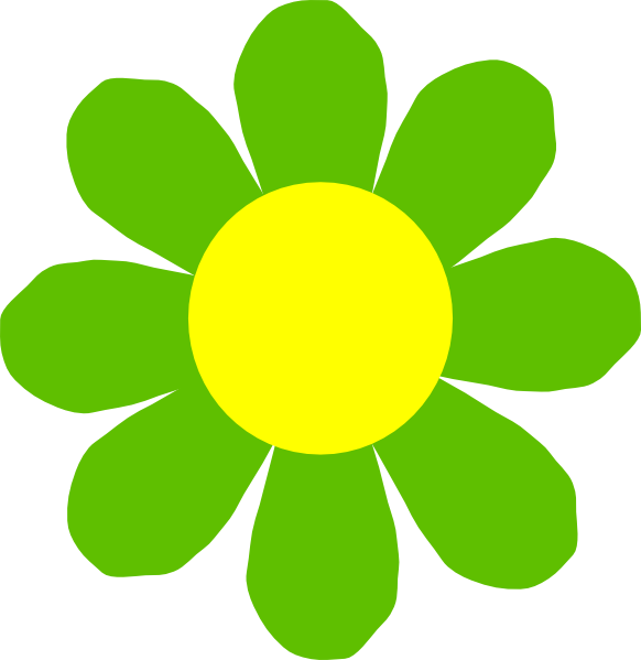 Clip Art Flowers Green (582x599)