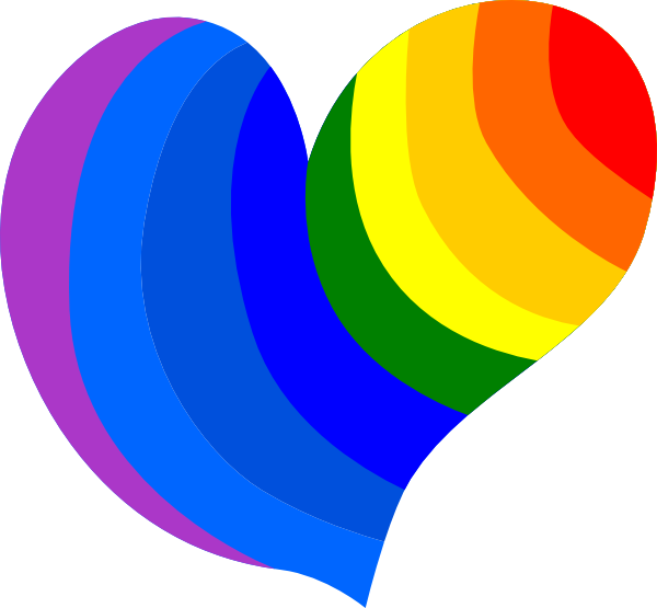 Rainbow Heart Clip Art Vector Clip Art Online Royalty - Hippie Heart (600x555)