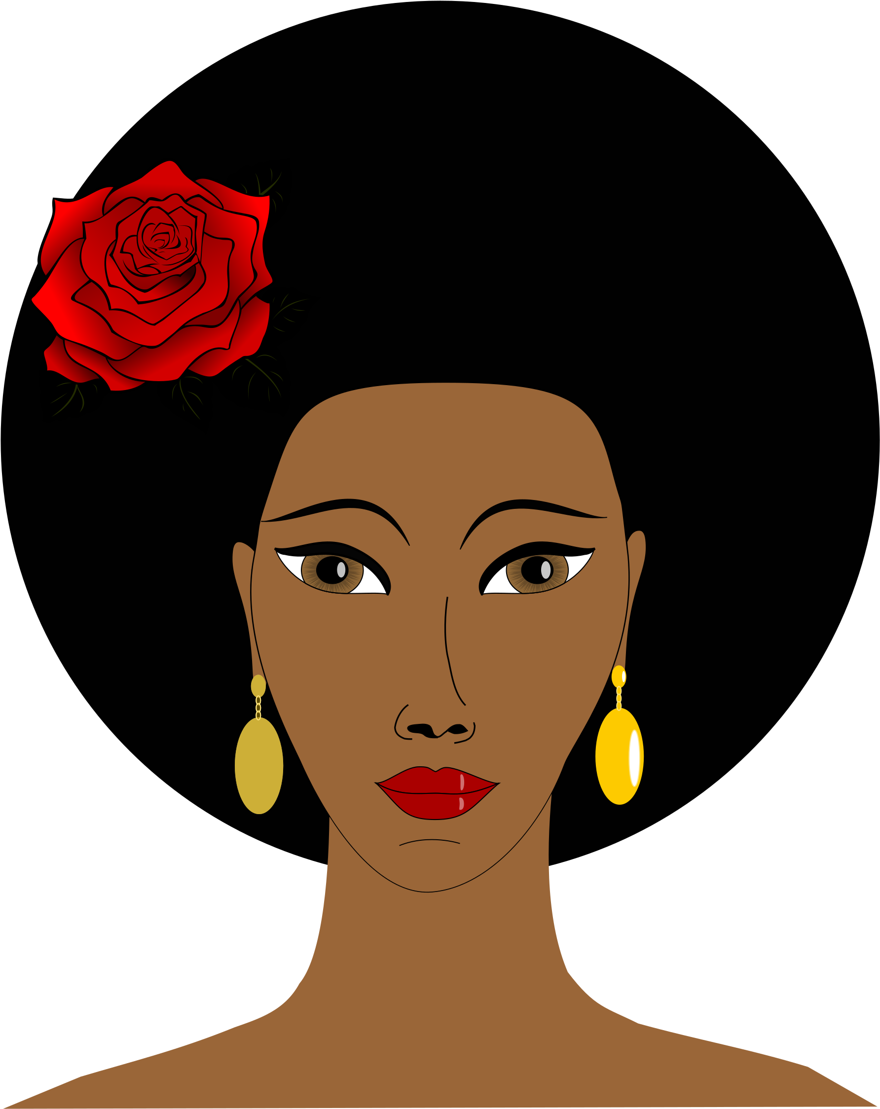 Black Woman With A Rose - Black Woman Icon Png (1935x2400)
