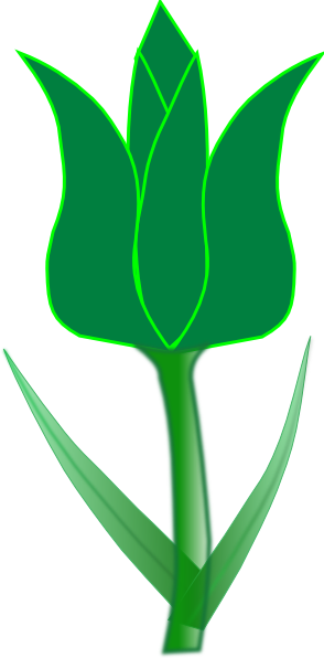 Tulip Clip Art - Green Tulip Clipart (294x596)