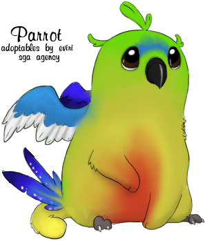 Orange-bellied Parrot By Loryska - Cartoon (350x350)
