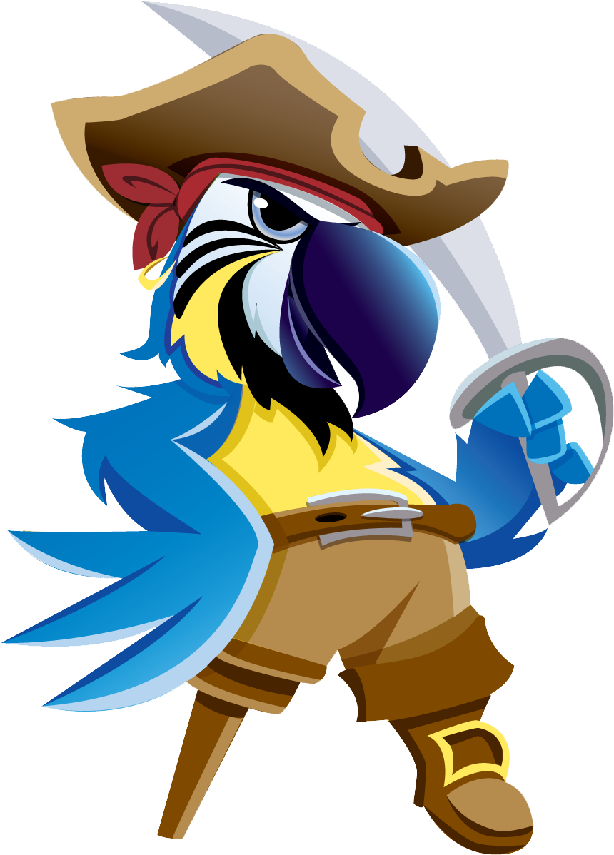 Pirate Parrot Piracy Cartoon - Pirate Parrot Png (864x1289)