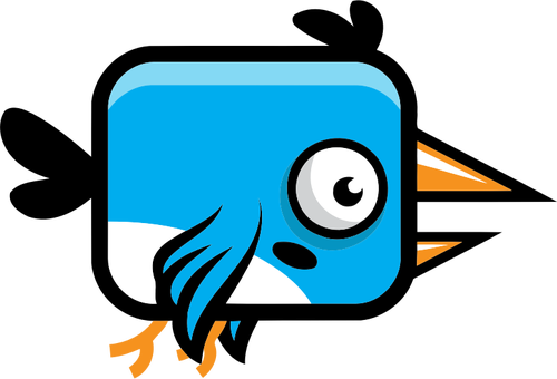 Cartoon Image Of Flying Blue Bird - Flappy Bird Sprite Transparent (500x340)