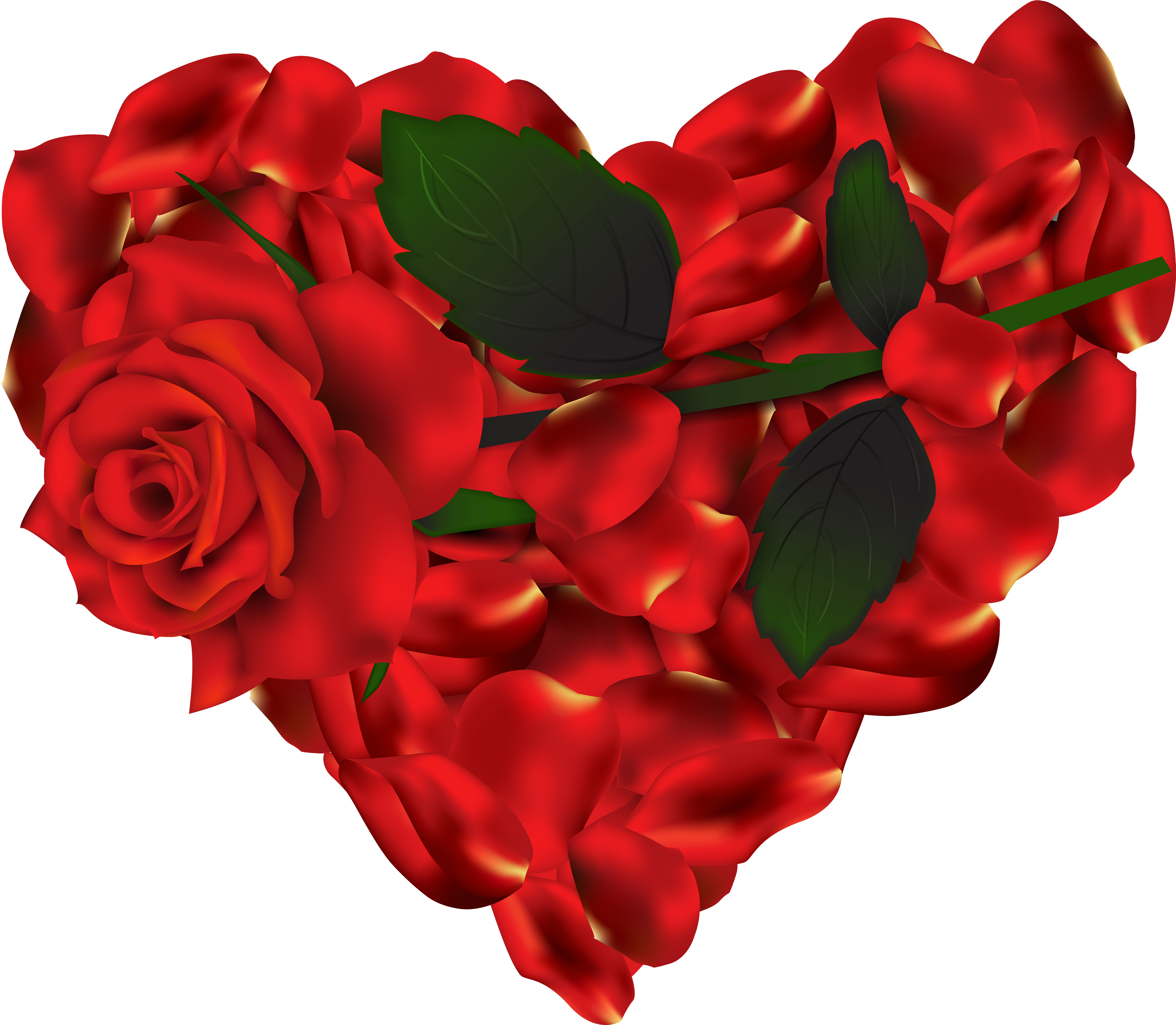Heart Of Roses Png Clipart - Heart Rose Transparent Background (5000x4357)
