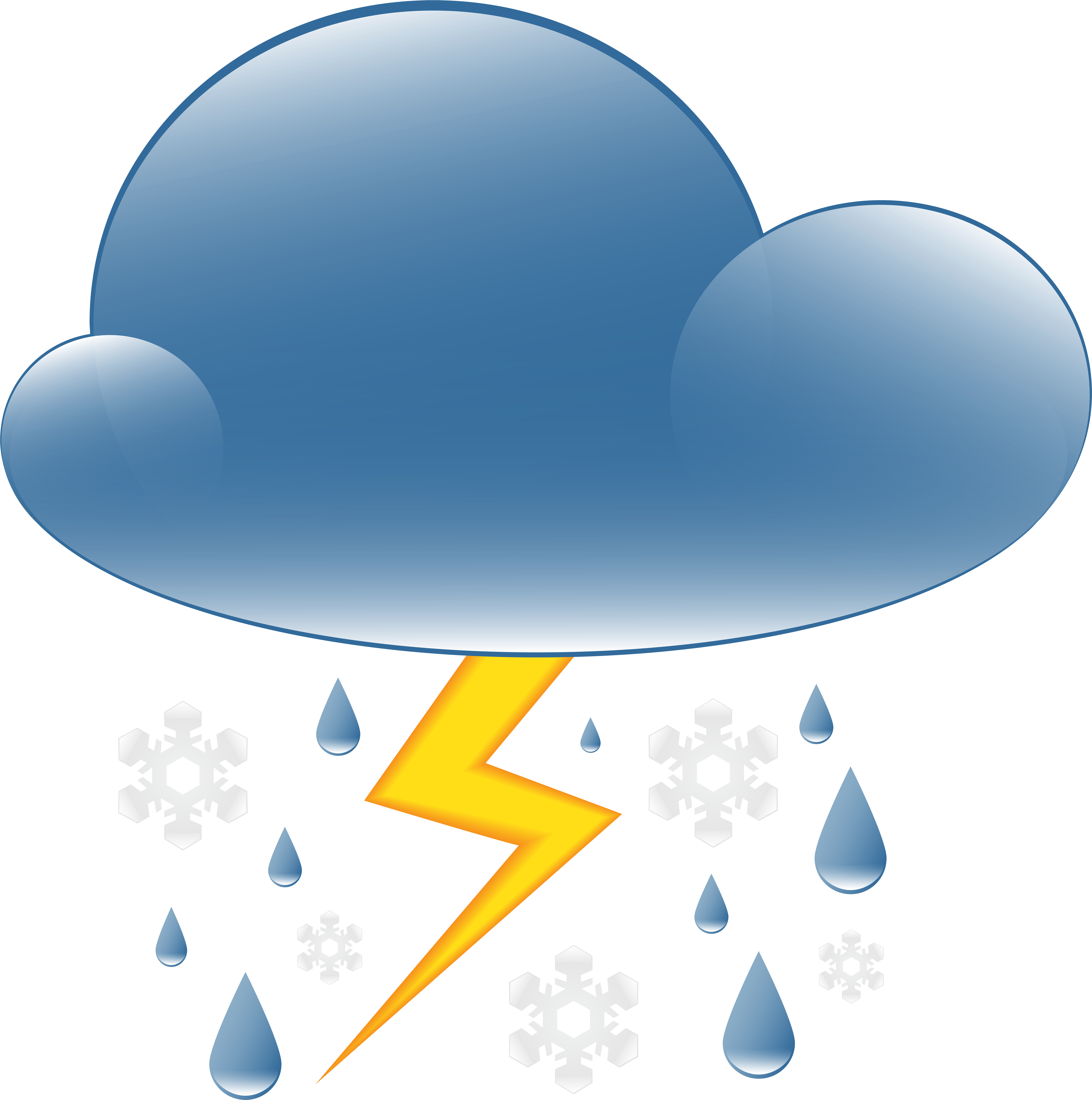 Rain Clipart Snowy Weather - Rain And Thunder Clip Art (7941x8000)