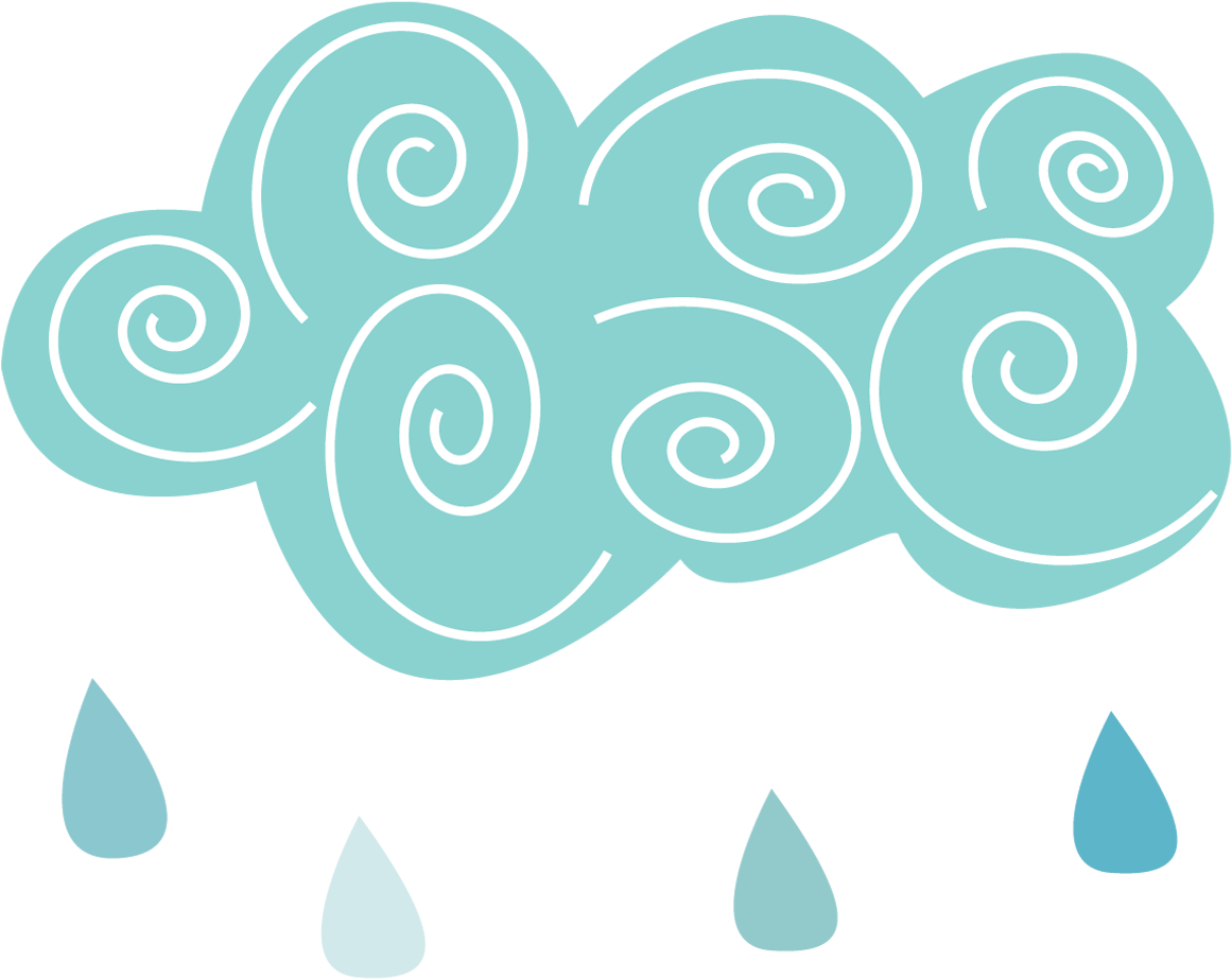 Rain Clouds Clipart For Kids - Cute Rain Clouds Png (1200x993)