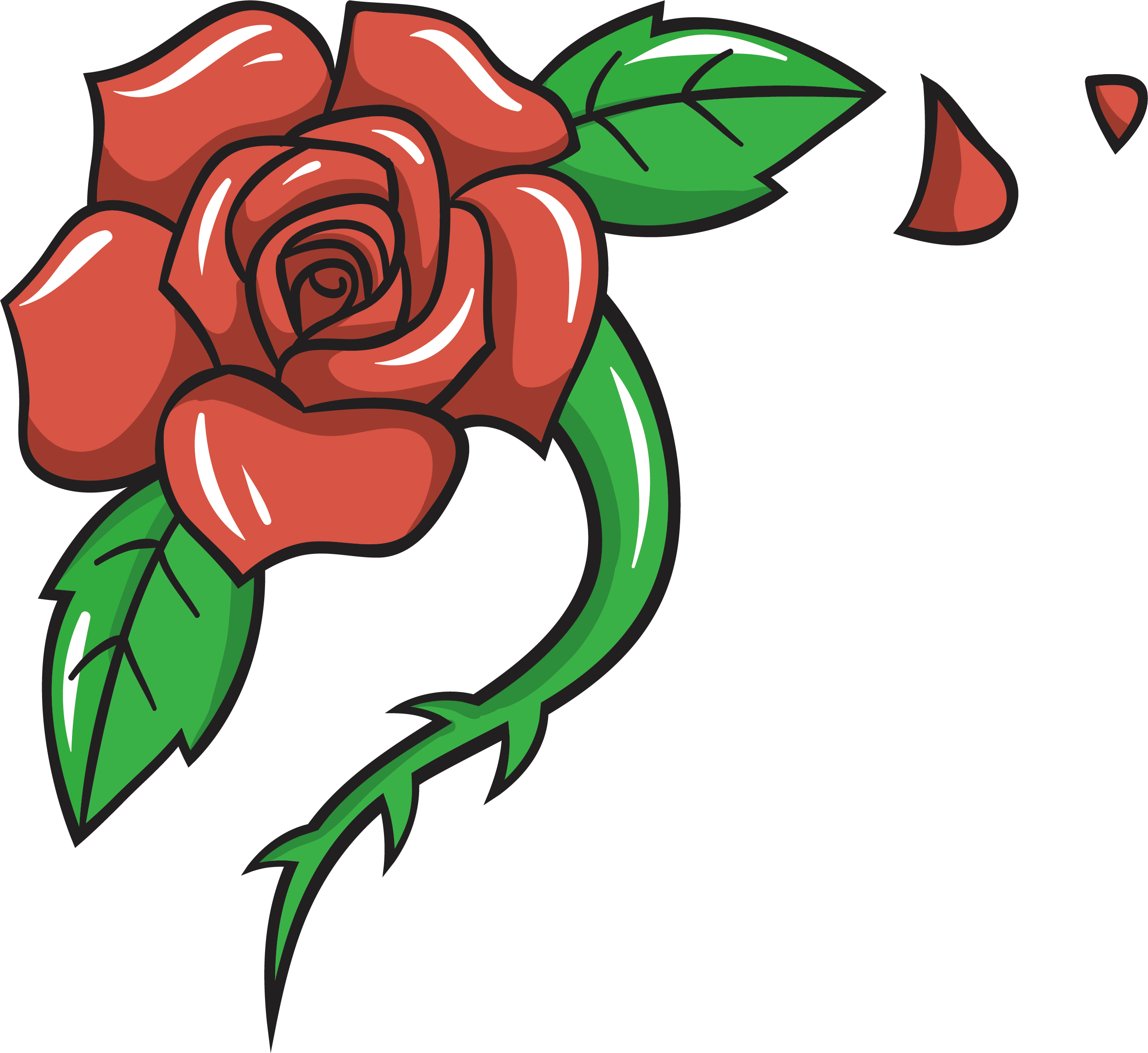 Garden Roses Beach Rose Cartoon Clip Art - Cartoon Flower Rose Png (2616x2401)