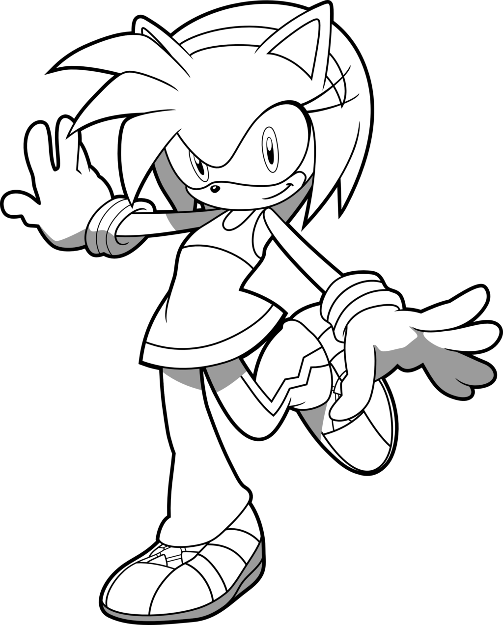 Amy Rose Lineart By Jackspade2012 Amy Rose Lineart - Amy Rose Line Art Png (1024x1272)