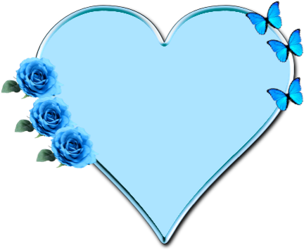 Heart - Blue Clipart Roses And Butterflies (540x380)