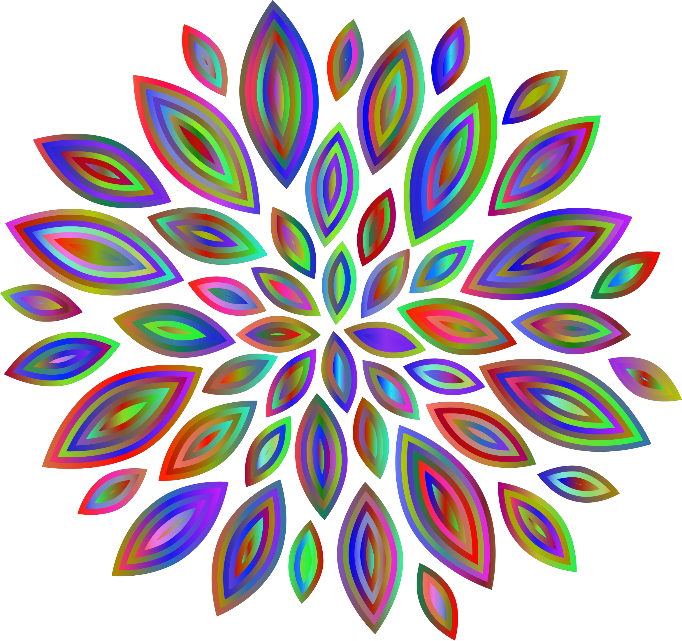 Flower Petals Clip Art Medium Size - Black And White Clip Art Flowers (2340x2197)