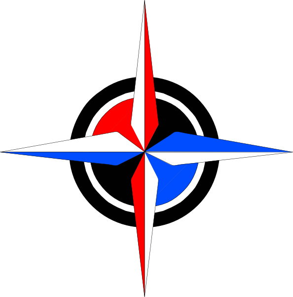 Blue & Red Compass Rose Svg Clip Arts 594 X 601 Px - Compass Rose (594x601)