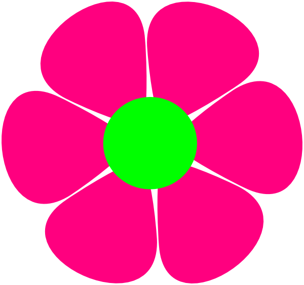 60s Flower Clip Art - Draw A Pink Flower (600x564)