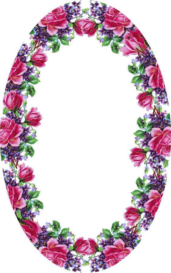 Clip Art - Marco Ovalado De Rosas (563x900)