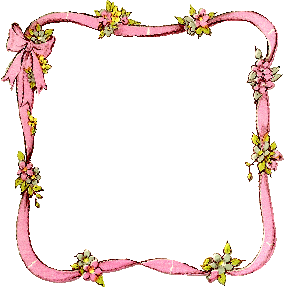 Frame Ribbon Digital Image Flower Crafting Download - Best Borders For School Projects (1323x1323)