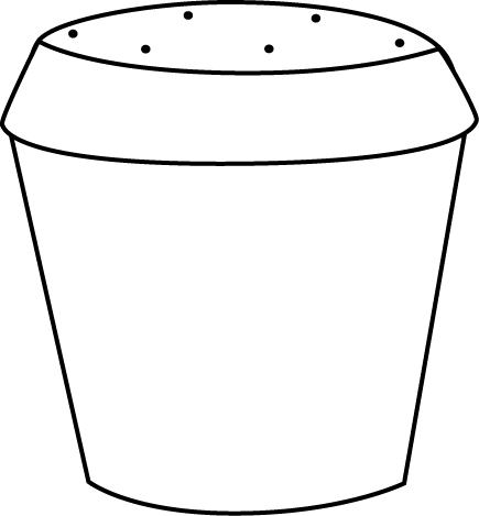 Black And White Dirt Filled Flower Pot - Vase (435x469)