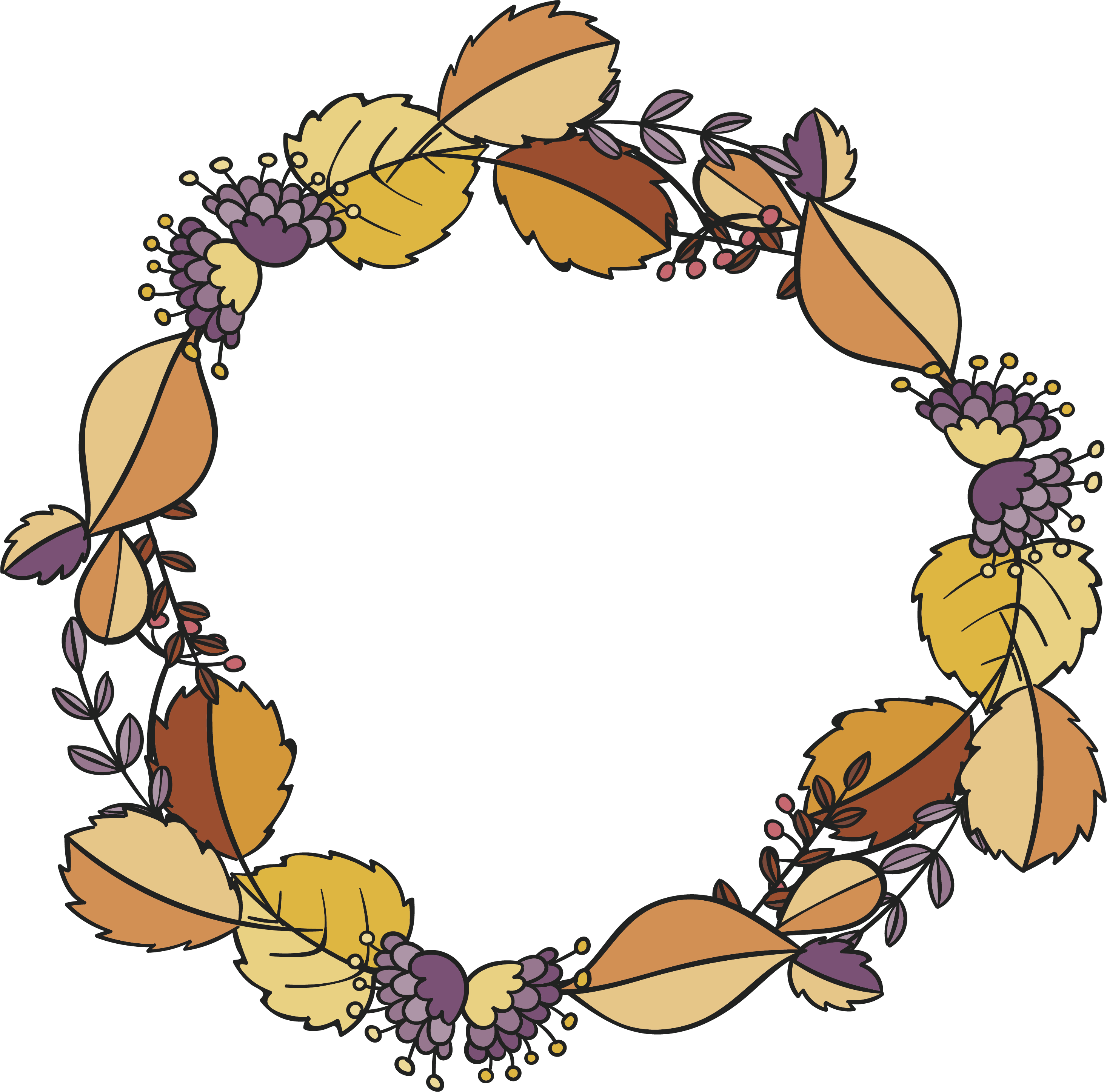 Leaf Wreath Clip Art - Leaf Wreath Clip Art (2933x2894)