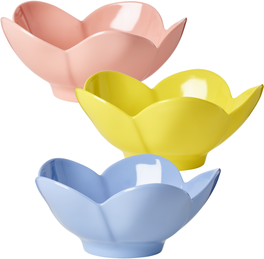 Flower Shaped Melamine Bowl In 3 Assorted Colours Coral, - Rice Bowl And Mug - Melbw-floxc - Pink (1000x1000)