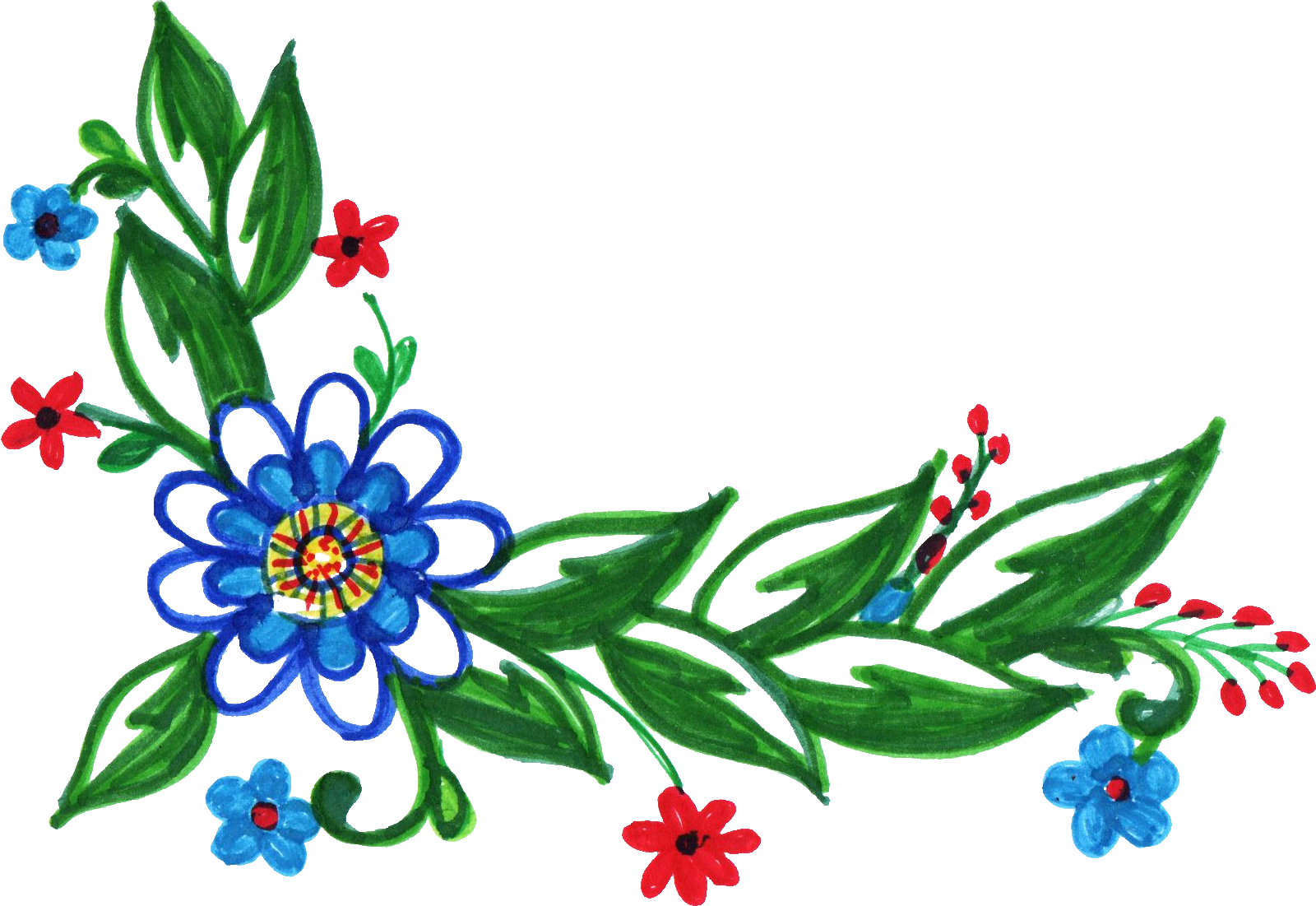 Free Download - Transparent Floral Corner Clip Art Png (1600x1101)