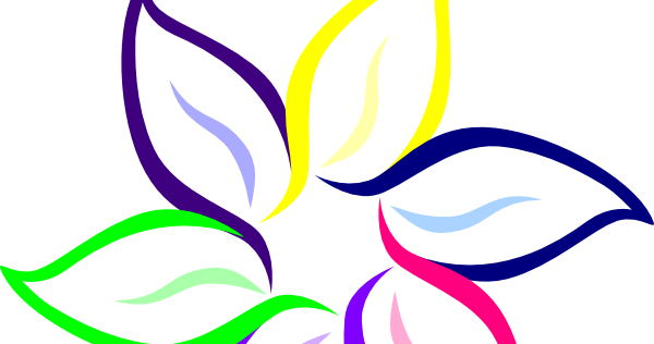 Colorful Flowers Png Hd - Black And White Clipart Flower (600x316)