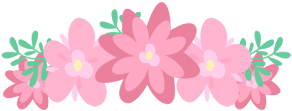Pink Flower Crown Png - Coroa De Flores Png (593x226)