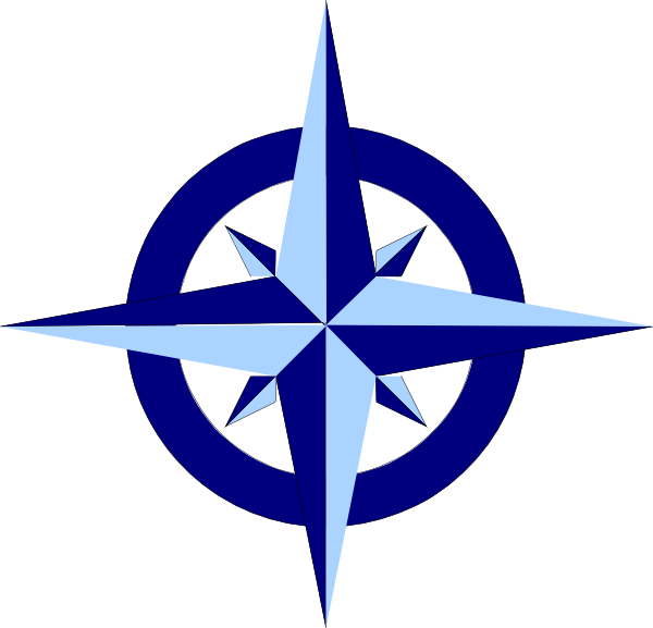Blue Compass Rose Clip Art - Blue Compass Rose Logo (600x577)