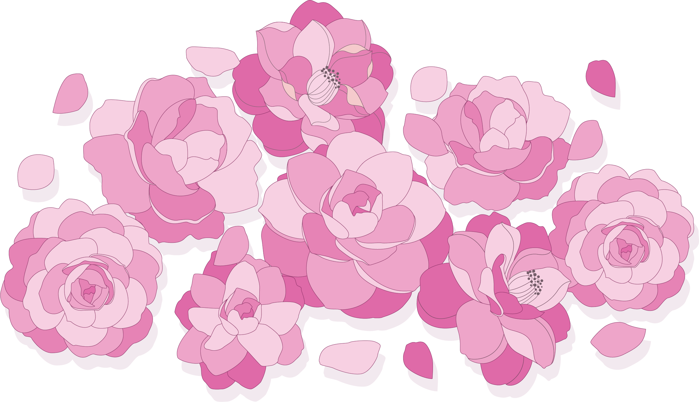 Garden Roses Pink Floral Design Cut Flowers - Garden Roses Pink Floral Design Cut Flowers (2299x1323)
