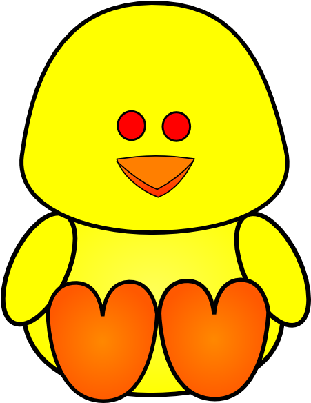 Baby Chick Sitting Clip Art At Clker - Clip Art (450x598)