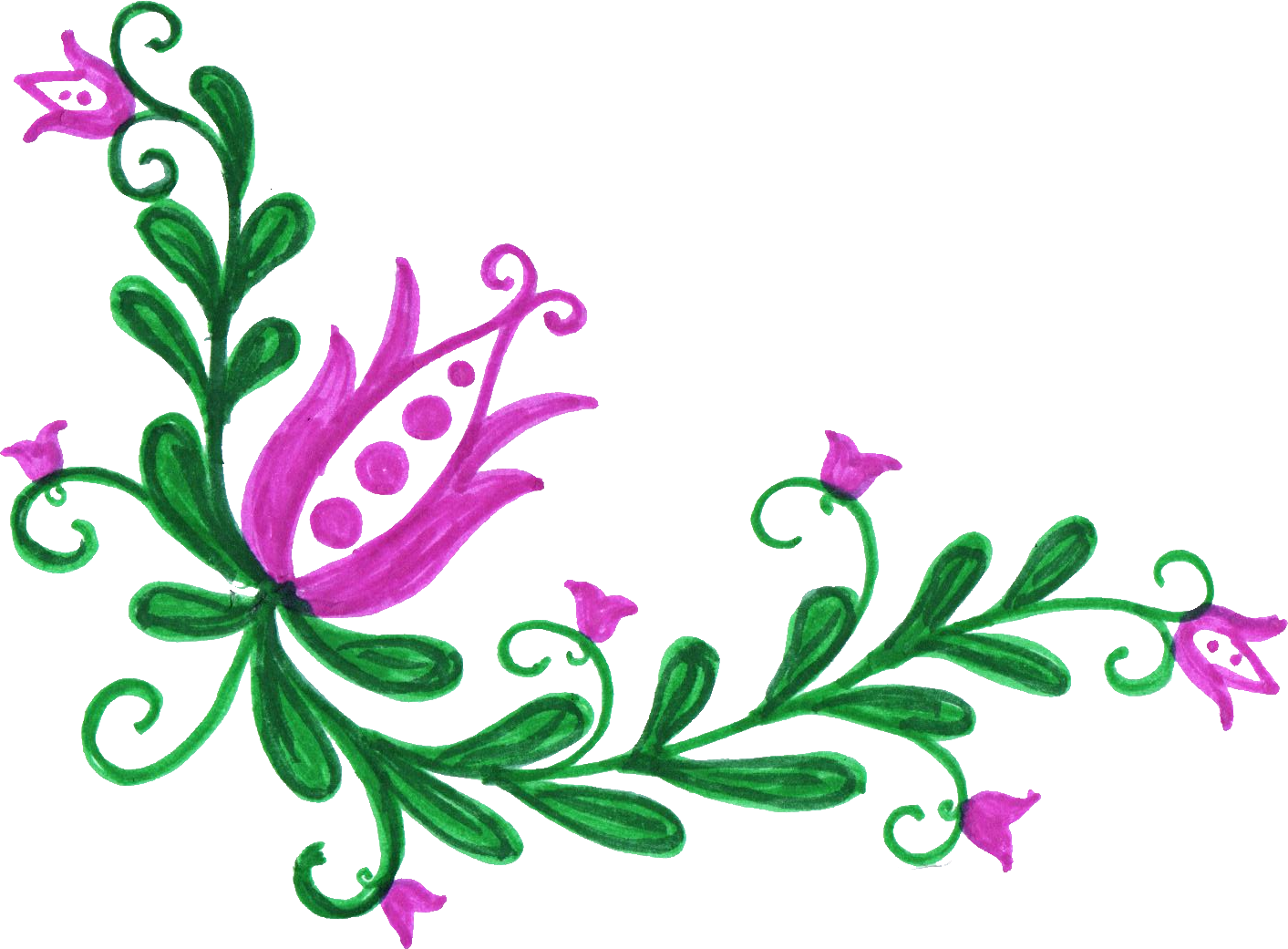 Free Download - Ornaments Flower Colors Png (1413x1041)