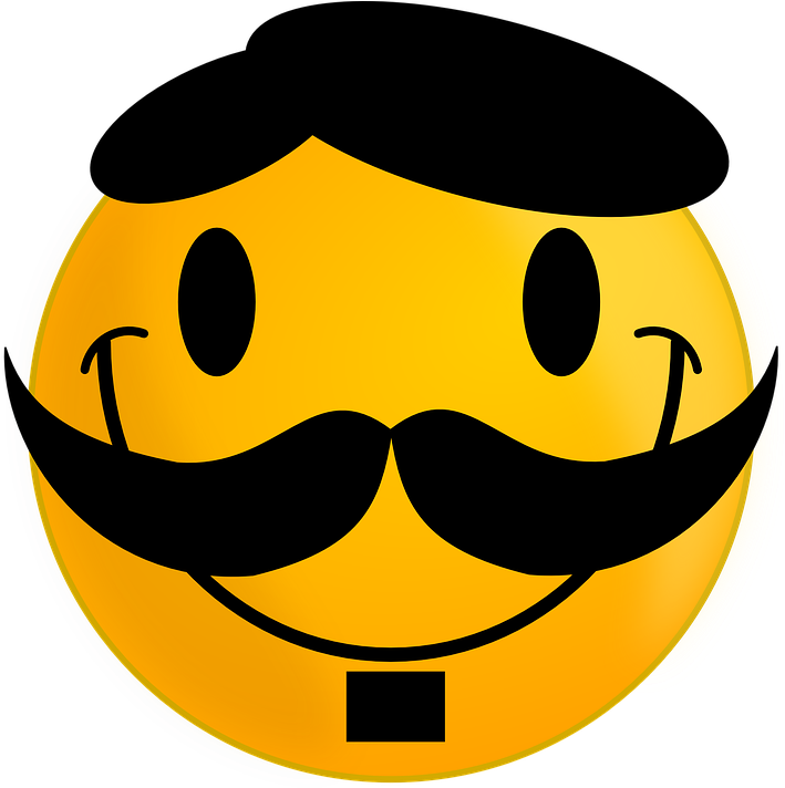 Cartoon Confused Face 11, - Smiley Face With Mustache (714x720)